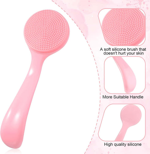 Silicone Manual Facial Cleansing Brush Skin Friendly Face Cleaning Scrubber Silicone Face Scrubber Exfoliating Brush for Exfoliating, Massaging, R...