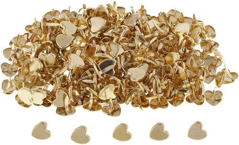 200 Pcs Heart Shaped Brads, Metal Iron Brads Paper Fasteners for Craft Embellishments...