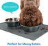 MIGHTY MONKEY 100% Waterproof Dog Food Mat, Raised Edges Silicone Pet Feeding Placemat for Cat, Dogs, Pet Bowls, High Lipped Tray Prevents Water S...