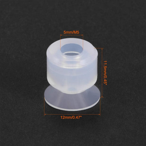 uxcell Suction Cups, 12mm Diameter x M5 Joint Silicone Vacuum Pneumatic Suction Cup...
