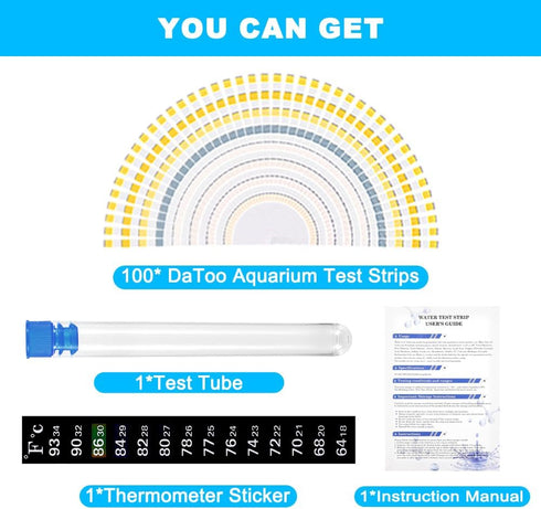 8 in 1 Aquarium Test Kit Fish Tank Test Strips Accurate Water Quality Testing Strips for Ammonia PH Total Alkalinity Carbonate Hardness Free Chlor...