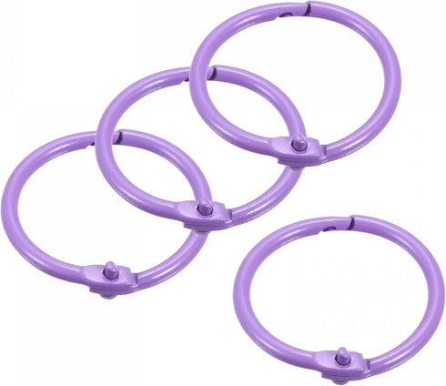 uxcell Loose-Leaf Binder Rings, 30mm/ 1.2 inch Metal Book Ring Key Holder for Home, Office Supplies, Purple, 4Pack...