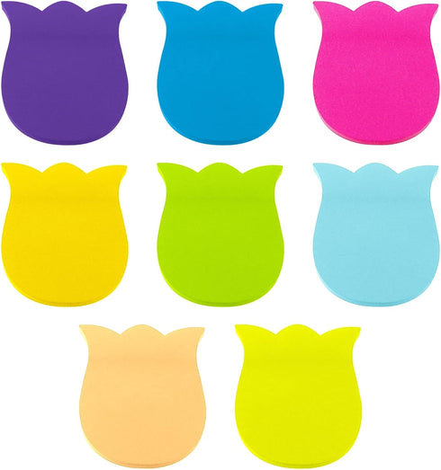 Sticky Notes, 560 Sheets 3 × 3 Inches Tulip Shape Self Sticky Notes Pad, Colour Sticky Notes, Bright Colors Self-Stick Pads for Home Office Notebo...