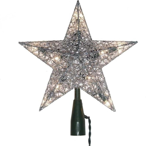 Kurt Adler UL0131S 10-Light Silver Wire Treetop, 9-Inch...