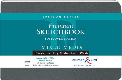 Stillman & Birn Epsilon Softcover Sketchbook, Heavyweight 100lb, White, 46 Sheets, 8.5X5.5 Landscape...