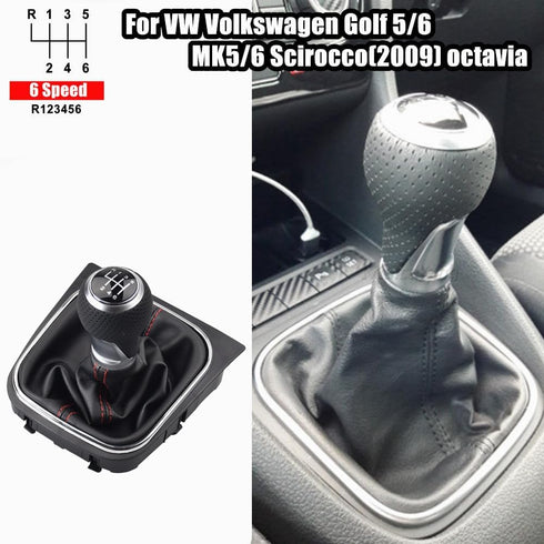 Malcayang 6 Speed Shift Knob Boot Kit for Golf 5 6 MK5 MK6 R32 GTD GTI 2004-2009 Scirocco Octavia...
