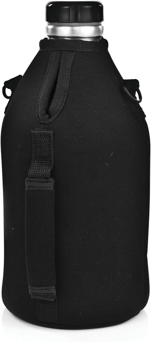 Frostbite Beer Growler Sling Tote Bag Carrier - Insulated Growler Sleeve, Growler Cooler Bag, Fits 64 oz with Adjustable Strap, Black...