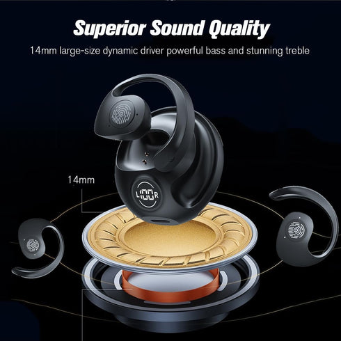 Out of Ear Open Earbuds Earless Headphones Bluetooth Outside Ear for Ows Open Owls Hanging Earphones 5.4 Bluetooth Open Ear Hanging Headset Temple...