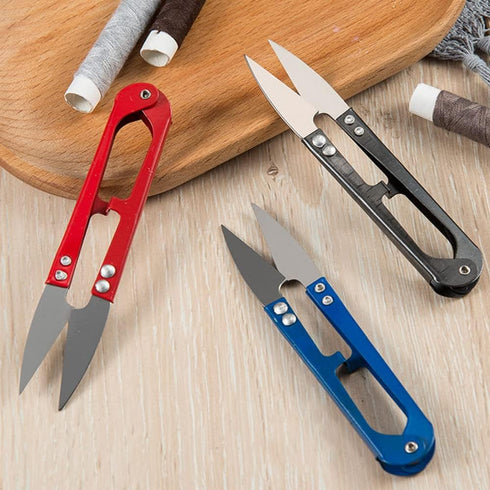 JINJIAN Thread Snips Sewing Scissors 4.9'', 6PCS Small Trimming Clippers U Shape Yarn Cutter for Embroidery Cross Stitch Sewing Craft Supplies(COL...