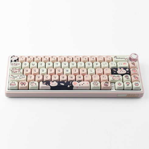 Sunzit PBT Keycaps - MOA Keycaps, Cute Keycaps for Mechanical Keyboard, 132 Keys, Dye-Sublimation Custom Keyboard Keycap Set for 61/64/68/84/87/10...