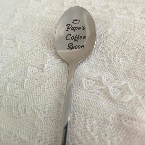 Papa Coffee Spoon Gifts from Granddaughter Grandson Coffee Tea Gift Spoons for Grandpa Papa Christmas Birthday Gifts for Grandfather Papa Coffee L...