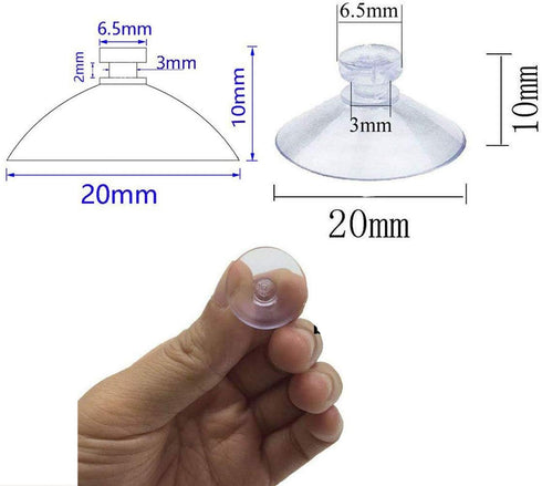 100Pcs Small Suction Cups for Glass - Clear Anti-Slip Pads, No-Hook Plastic Suction Cups for Windows, Table Tops, Home Organization & Festival Dec...