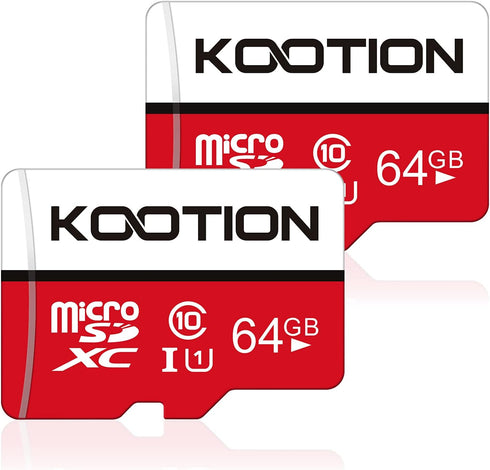 KOOTION 64GB Micro SD Card 2 Pack Micro SDXC Memory U1 Card Class 10 Micro SD Cards 64GB High Speed TF Flash Card, C10, U1, 64 GB (2 Pack)...