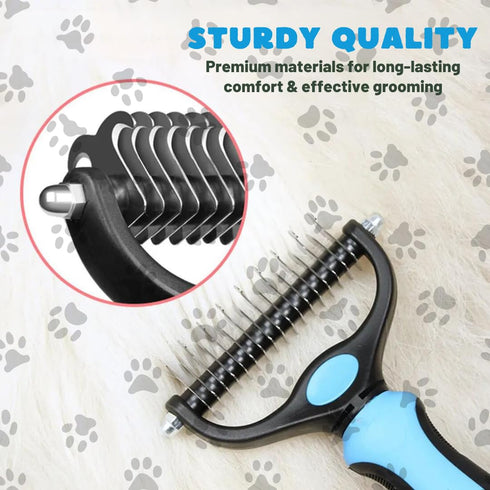 Pets Hair Brush, Dog Grooming Brush, Dematting Undercoat Rake for Dogs and Cats, Pet Hair Remover, Double Sided Shedding, Extra Wide, Reduce Shedd...