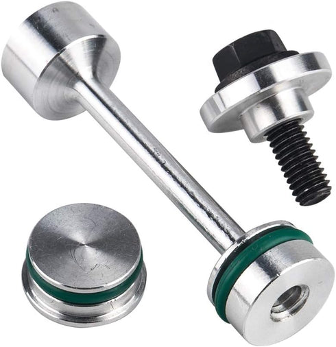 3mirrors Billet Aluminum Oil Diverter Barbell & Oil Tube Hold Down& Front Gallery Plug Compatible with GM LS Engines w/Viton O Ring for Sealing...