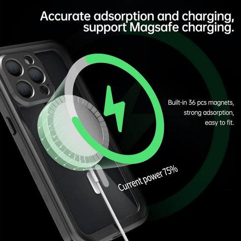Compatible with Magsafe iPhone 13 Pro Waterproof Case, Built in Screen Protector, Full Body Protective Shockproof Dustproof Magnetic Phone Cases f...