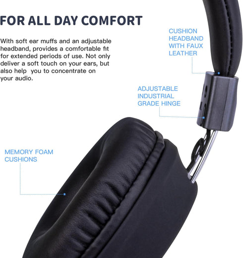 Kids Headphones Wired for School with Microphone, Lightweight Foldable Wired Headphones for School Age Kids with in-Line Control for Boys and Girl...