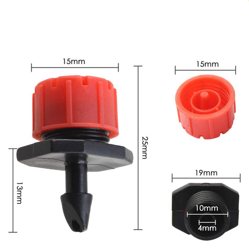 100 Pcs 360 Degree Adjustable Irrigation Drippers Sprinklers, 1/4 Inch Emitters Drip for Watering System Drip Irrigation System Gardens Lawn...