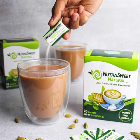 NutraSweet Natural Zero Calorie Stevia Sweetener-Natural Sugar Substitute, Sugar Like Taste, Diabetes-friendly, Keto-friendly - 70 count packets...
