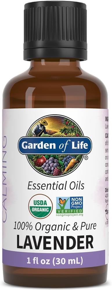 Garden of Life Essential Oil, Lavender 30 ml, USDA Organic & Pure, Clean, Undiluted & Non-GMO - for Diffuser, Aromatherapy, Meditation, Skincare, ...