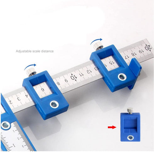 Cabinet Hardware Jig Tool,Drill Guide Drill Guide Sleeve Cabinet Hardware Jig Template,Imperial & Metric, ABS Aluminum Wood Drilling Dowel Ruler M...