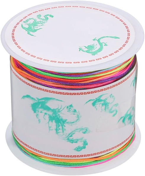 0.8mm Nylon Cord, Thread Chinese Knot Macrame Rattail Bracelet Braided String (Colorful)...