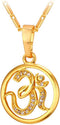 U7 Women's 18K Gold Plated Cubic Zirconia Aum Om Sanskrit Symbol Pendant Hinduism Yoga Charm Necklace 20"...