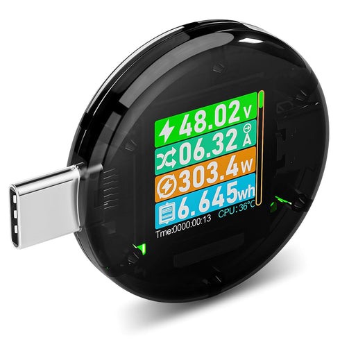 USB C Power Meter USB C Tester, USB Multimeter 4.5-50V 0-6A Touch Control Voltage Current Capacity Amp Volt Voltmeter Ammeter Detector Digital Tes...