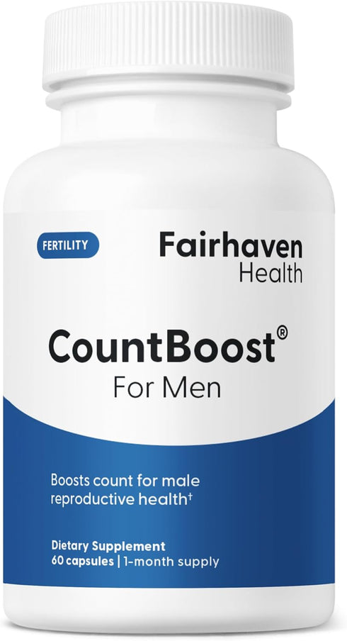 Fairhaven Health CountBoost for Men Optimal Count and Volume Male Fertility Supplement - Pre-Conception Nutrition for Him - with Ashwagandha, Vita...