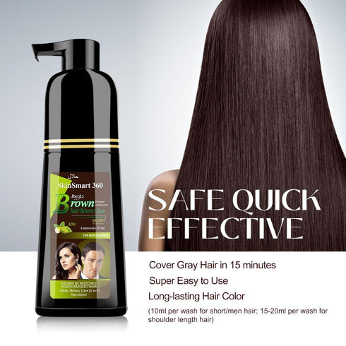 No-Stain Hair Dye Shampoo for Men & Women, No-Stain on Skin & Scalp, Natural Ingredients, Ammonia & Parabens-Free, Up to 100% Gray Coverage, Easy ...