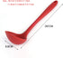 Silicone Ladle Soup Spoon Set of 2, Nonstick Heat Resistant Long Handle Unbreakable Big Round Scoop for Home Kitchen Cooking,Red and Black...