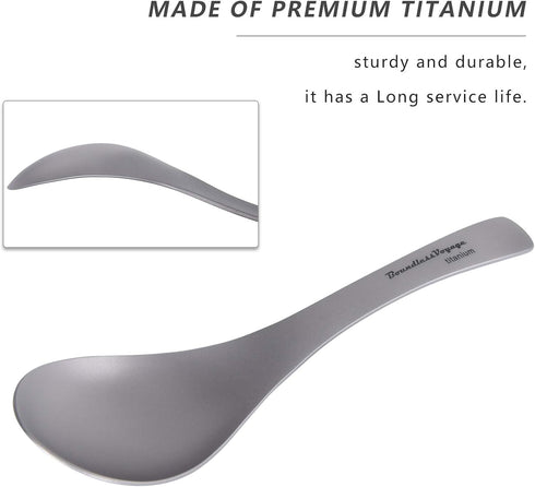 Boundless Voyage Titanium Spoon for Camping Travel Home with Carry Bag Outdoor Tableware Camping Flatware Cooking Utensils Ti15171B...