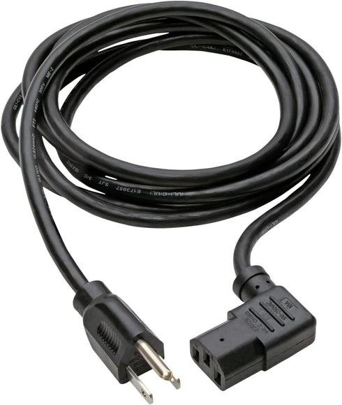 Tripp Lite Standard Computer Power Cord, 10A, 18AWG (NEMA 5-15P to Right Angle IEC-320-C13) 14-ft. (P006-014-13RA)...
