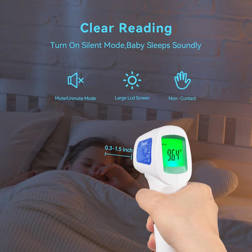 Berrcom Thermometer, 3 in 1 Contactless Infrared Fever Check Thermometer for Forehead, Ideal for Baby, Infant, Kids, and Adults, Batteries Not Inc...