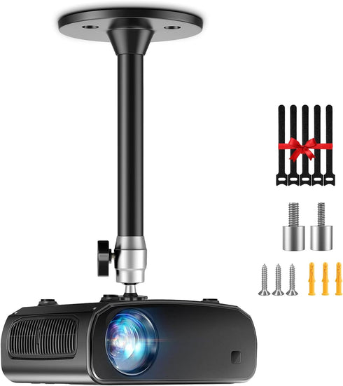 Mini Ceiling Projector Mount Bracket- Adjustable Tilt&Swivel Hanging Projector Holder Wall Mount Hanger Rack Stand for Mini Projector with 2 Free ...