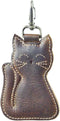 Hide & Drink, Cat-Shaped Keychain, Stuffed Animal-Shaped Ornament, Cat-Shaped Ornament, Key Organizer, Full Grain Leather, Handmade, Bourbon Brown...