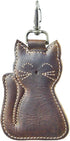 Hide & Drink, Cat-Shaped Keychain, Stuffed Animal-Shaped Ornament, Cat-Shaped Ornament, Key Organizer, Full Grain Leather, Handmade, Bourbon Brown...