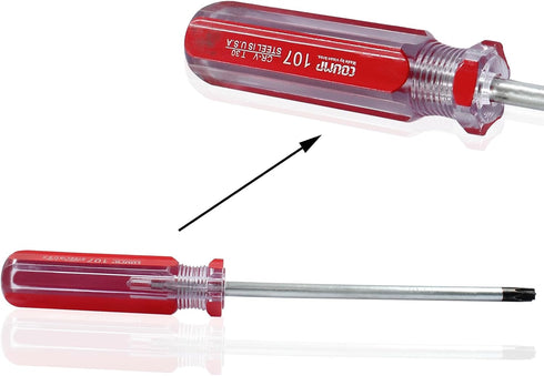 T30 Torx Screwdriver, Magnetic Head Screwdriver with Insulated PVC Handle, 125mm Working Length Security Torx Screwdriver for Repairing DIY (Red, ...