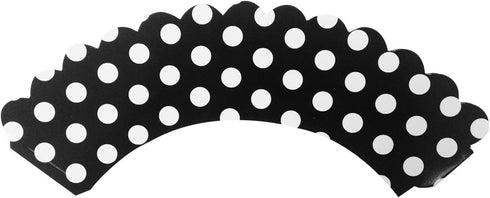 AllyDrew Standard Size Polka Dots Cupcake Wrappers (Set of 20), Black...