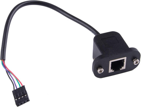 RJ11 6P4C Female to DP 4P Male Telephone Panel Mount LAN Network Ethernet Extension Cable 15cm...