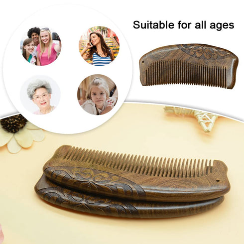 Wood Comb Sandalwood Hair Comb Anti-static Wooden Comb for Hair Care Hairstyle Women...