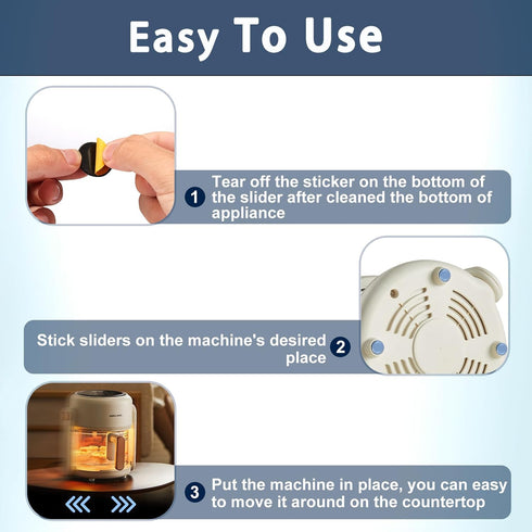 36PCS Appliance Slider for Kitchen Appliances - DIY Self-Adhesive Small Appliance Sliders Mover for Countertop Coffee Makers, Air Fryers, Pressure...