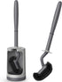 HAMITOR Toilet Bowl Brush Holder Set: Curved Design with Holder for Deep Cleaning Under Rim - Compact Hidden Scrubber for Small Space - Modern RV ...