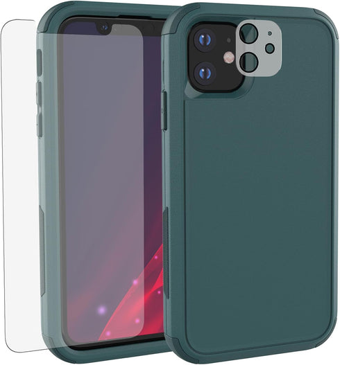 Designed for iPhone 11 Case with Screen Protector, 3-Layer Military Grade Drop Tested Shockproof Protective Case, Heavy Duty Hard Back Protection ...