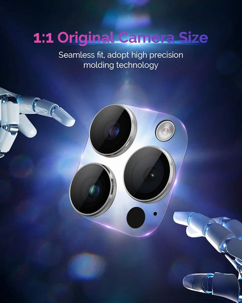 for iPhone 14 Pro and iPhone 14 Pro Max Camera Lens Protector Aluminum Alloy Plus Acrylic + 9H Tempered Glass Camera Screen Protector Full Coverag...