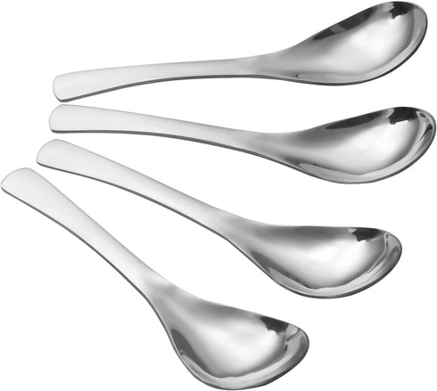Soup Spoons High Grade 18/10 Stainless Steel 6.5" Soup Spoon,Table Spoons MAODUV Dinner Spoons Thick Heavy-weight Ladle Spoons,Dishwasher Safe (4 ...