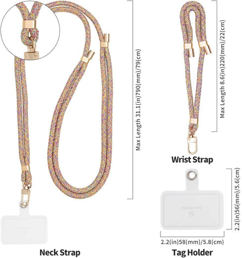 Sinjimoru Cell Phone Lanyard for Phone Case (2Packs), with Adjustable Phone Strap for Wrist Compatible with Key Holder & ID Card Holder. Sinji Str...