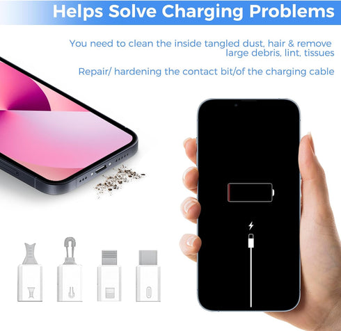iPhone Charging Port Cleaning Tool,USB C Cleaning Kit for Cell Phone Airpod, Repair Kit for Laptop PC Data Cable (White)......