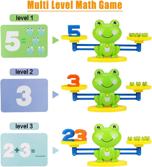 Aitbay Cool Math Game, Valentines for Preschoolers Frog Balance Counting Toys for Boys & Girls Educational Number Toy Fun Children's Gift STEM Lea...