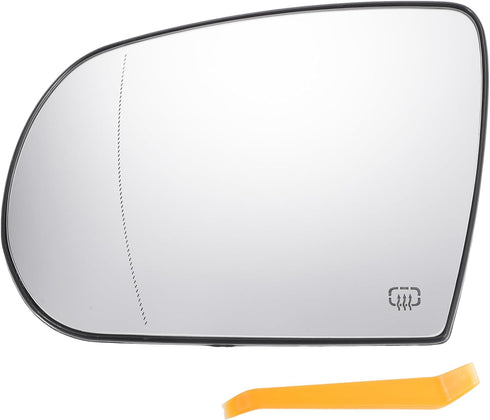 X AUTOHAUX Car Rearview Left Driver Side Mirror Glass Replacement W/Backing Plate Heated White Glass for Jeep Cherokee 2014-2019 for Jeep Compass ...